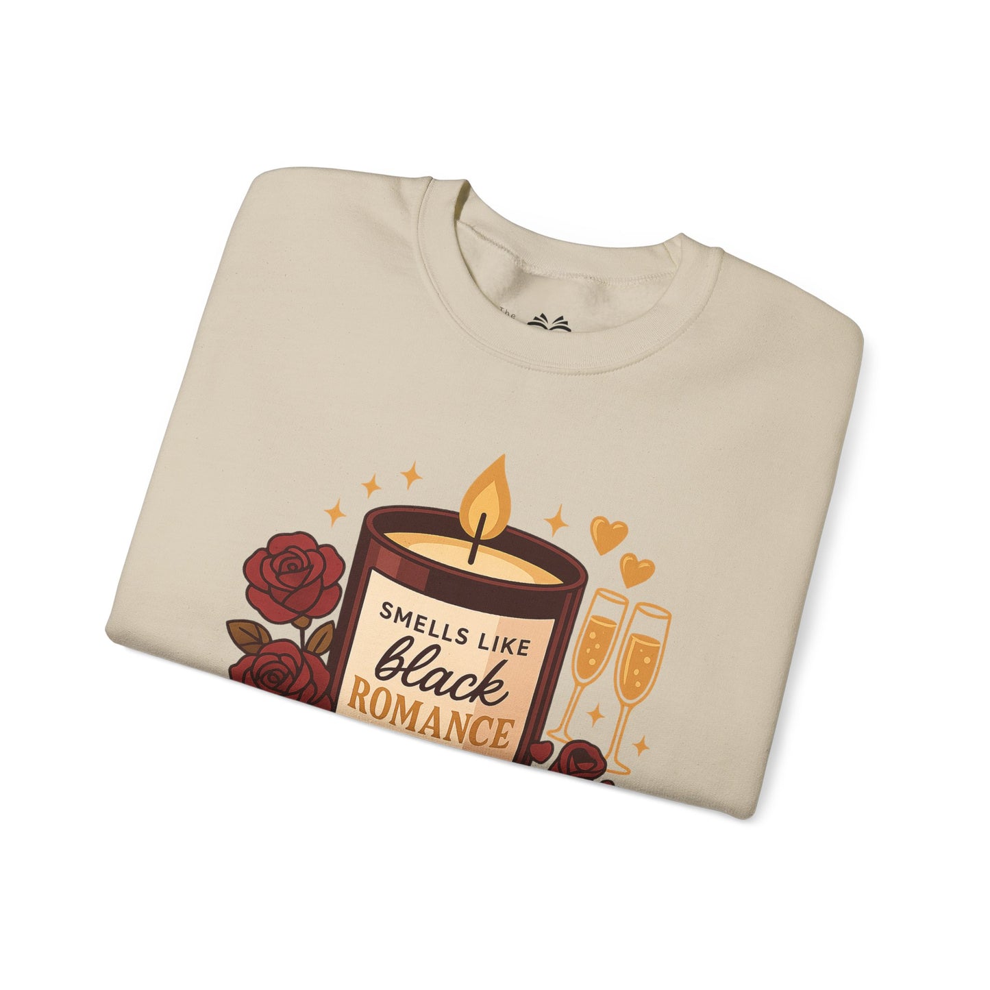 Smells Like Black Romance Sweatshirt, Cozy Romance Crew, Unisex Casual Top, Gift for Book Lovers, Fall Apparel, Valentine’s Day Gift