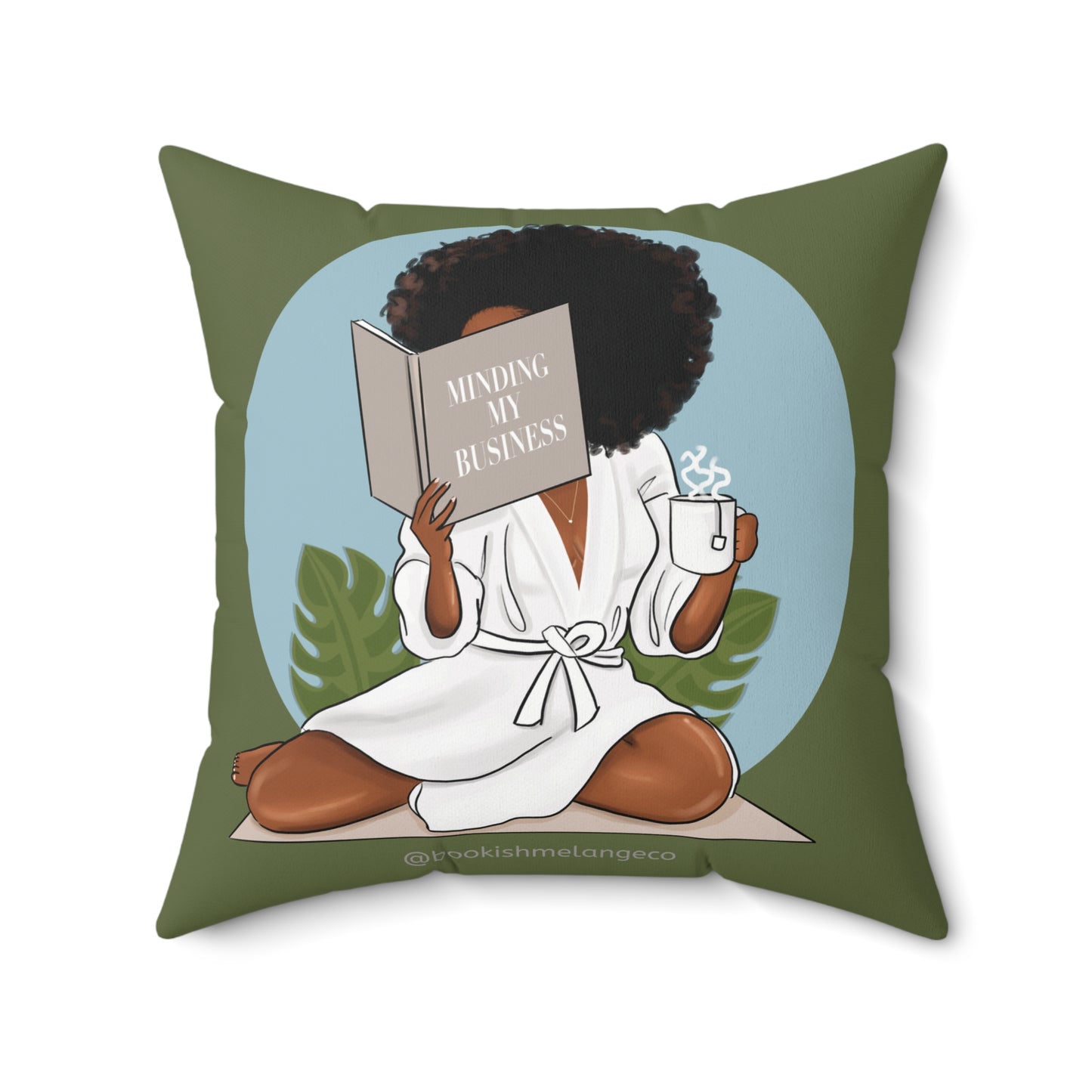 Cozy Reading Square Pillow, Mind Your Business Decor, Relaxing Home Accent, Gift for Book Lovers, Stylish Couch Cushion