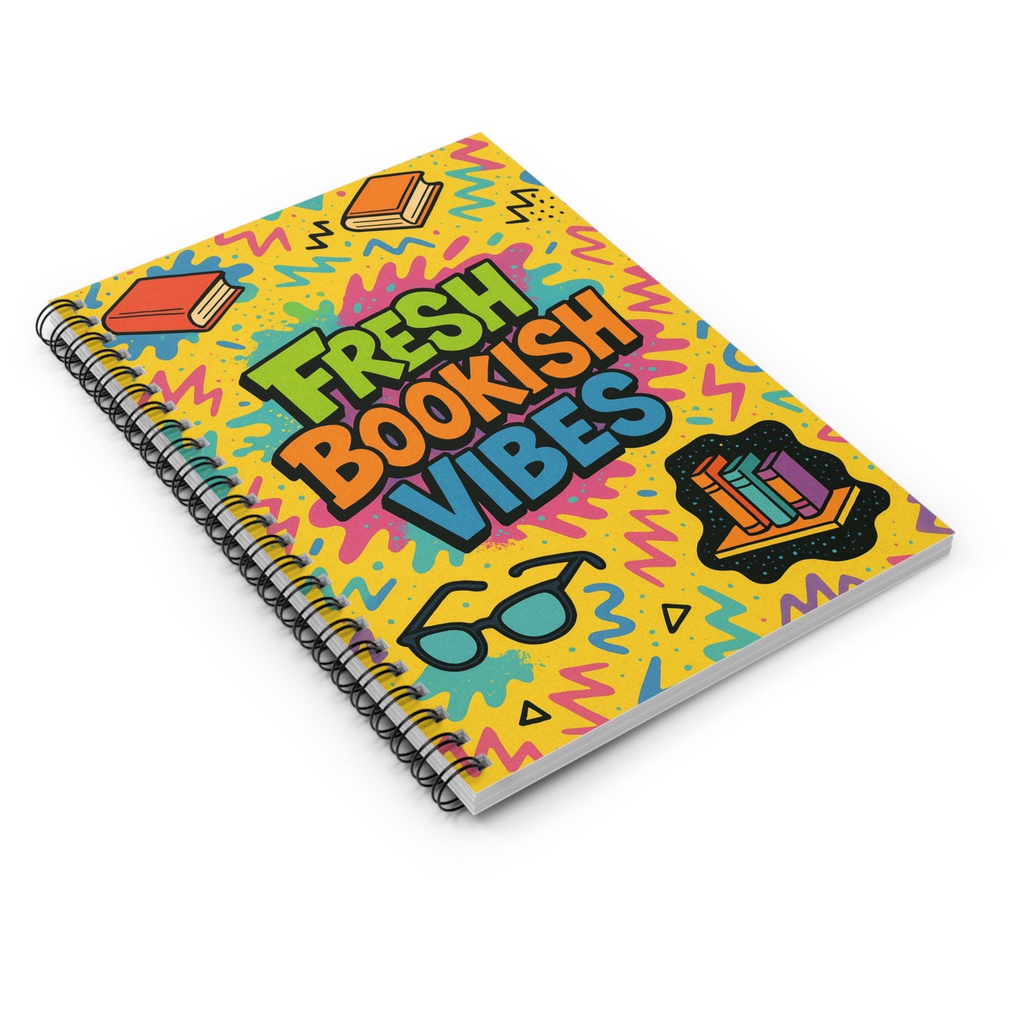 Fresh Bookish Vibes Spiral Notebook - Perfect for Students, Gift for Book Lovers, Journal for Creativity, Back to School, Study Notes