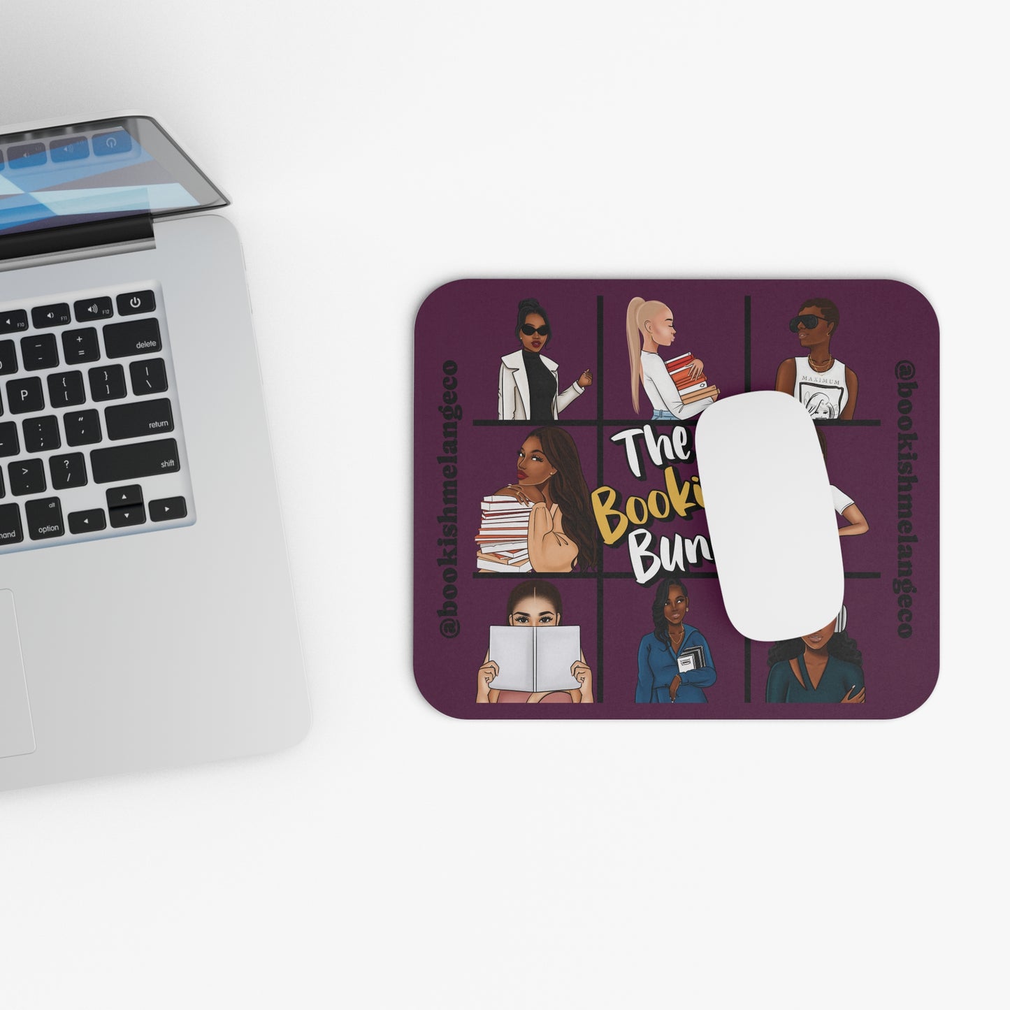 Chic Book Lover Mouse Pad, Literary Gift, Desk Decor, Creative Work Space Accessories, Bookish Office Supply, Reading Enthusiast