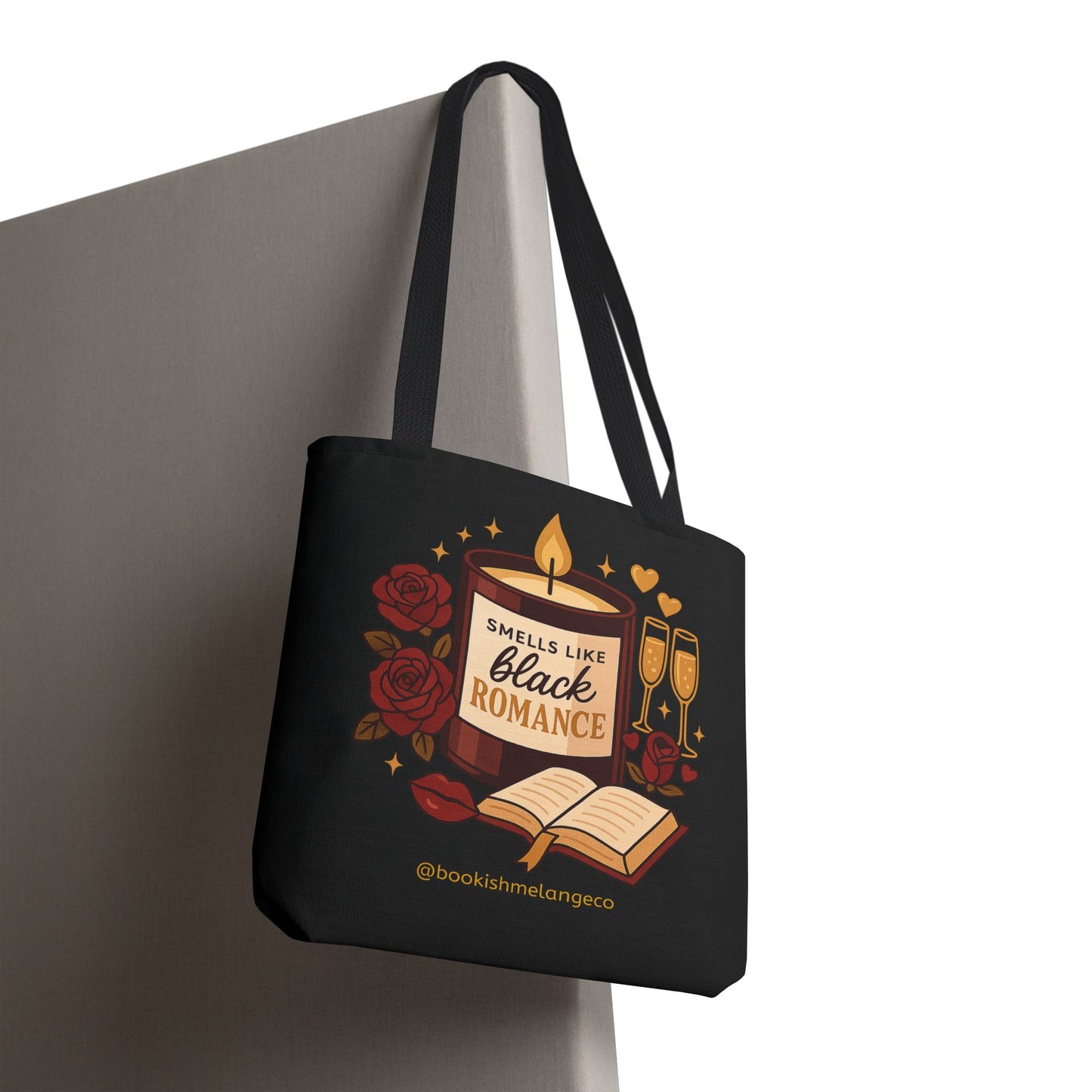Black Romance Tote Bag - Literary Gift for Book Lovers, Date Night, Wedding Favor, Romantic Vibes, Perfect for Bookish Friends
