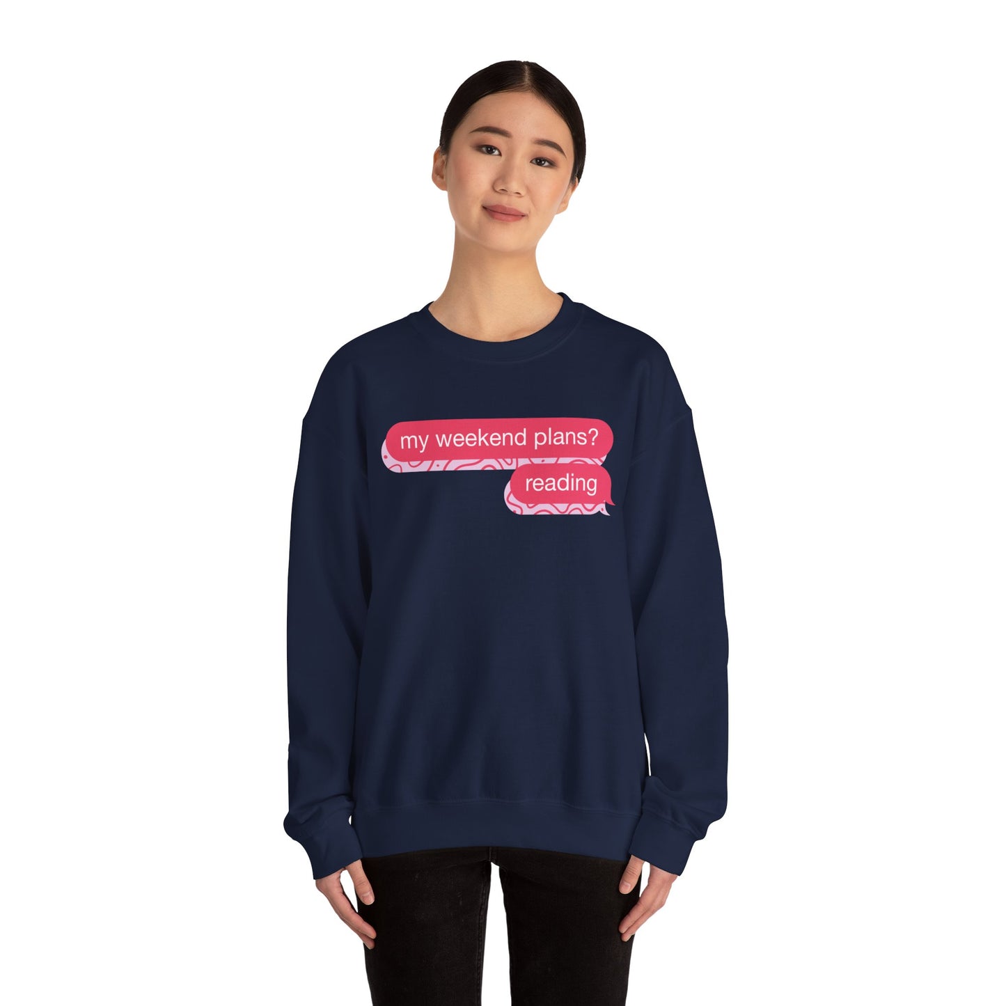 My Weekend Plans, Reading Unisex Heavy Blend™ Crewneck Sweatshirt