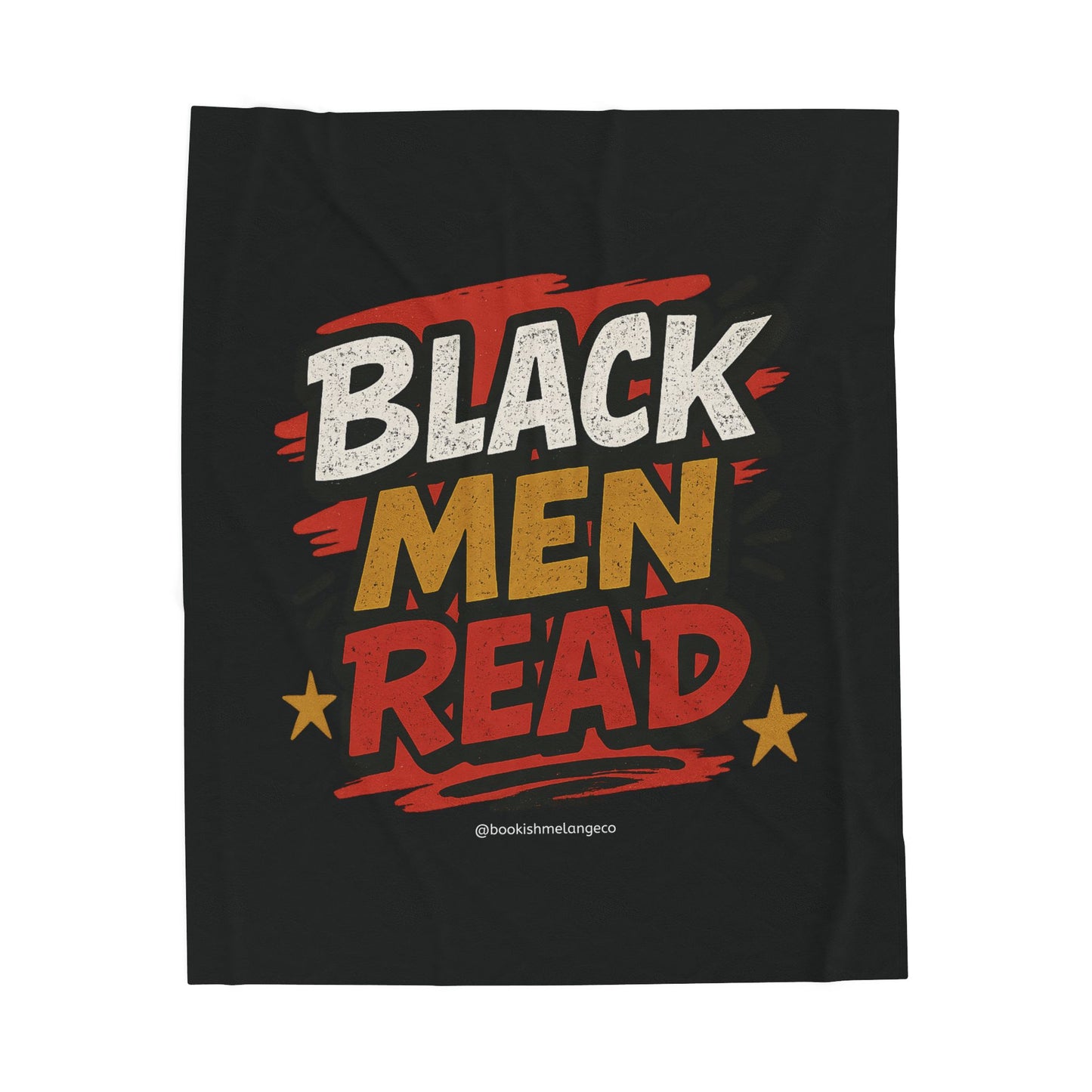 Inspirational Velveteen Plush Blanket: Cozy Gift for Book Lovers, Reading Nook Decor, Black Men Read