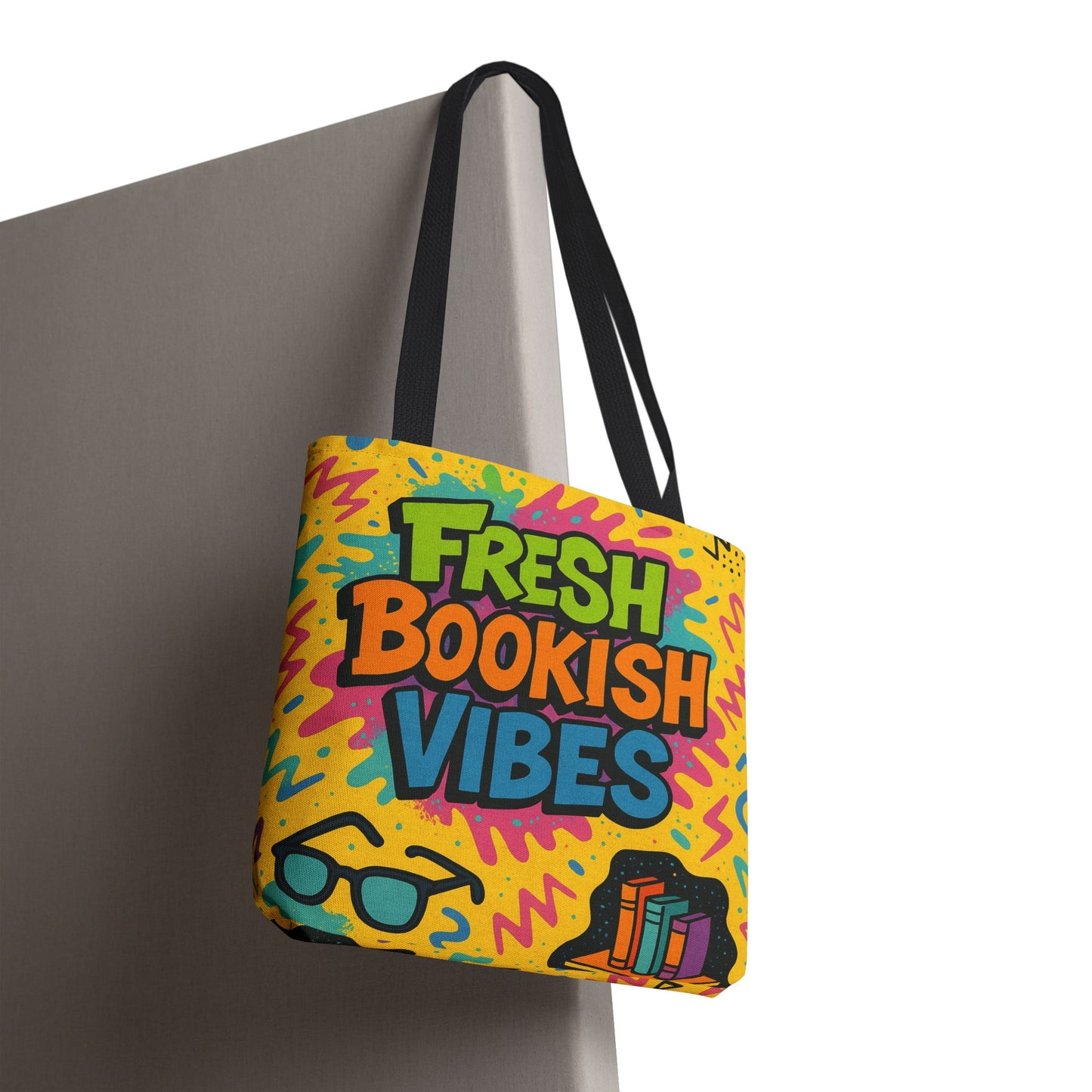 Colorful Bookish Vibes Tote Bag, Literary Gift, Eco-Friendly Bag, Book Lover Accessory, Reading Tote, Artsy Shopping Bag
