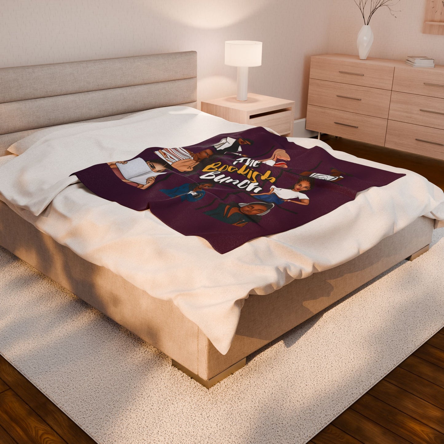 Cozy Book Lover's Velveteen Blanket | Reading Gift, Home Decor, Cozy Throw, Bookish Vibes, Literary Gift