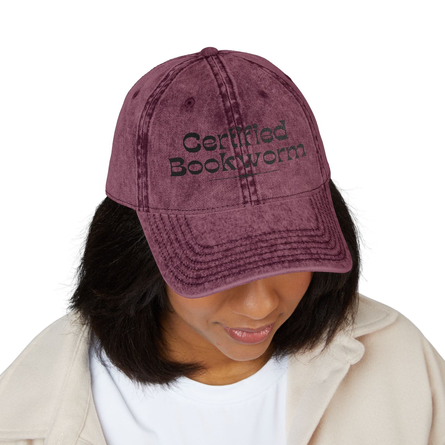 Certified Bookworm Vintage Cap (Embroidery)