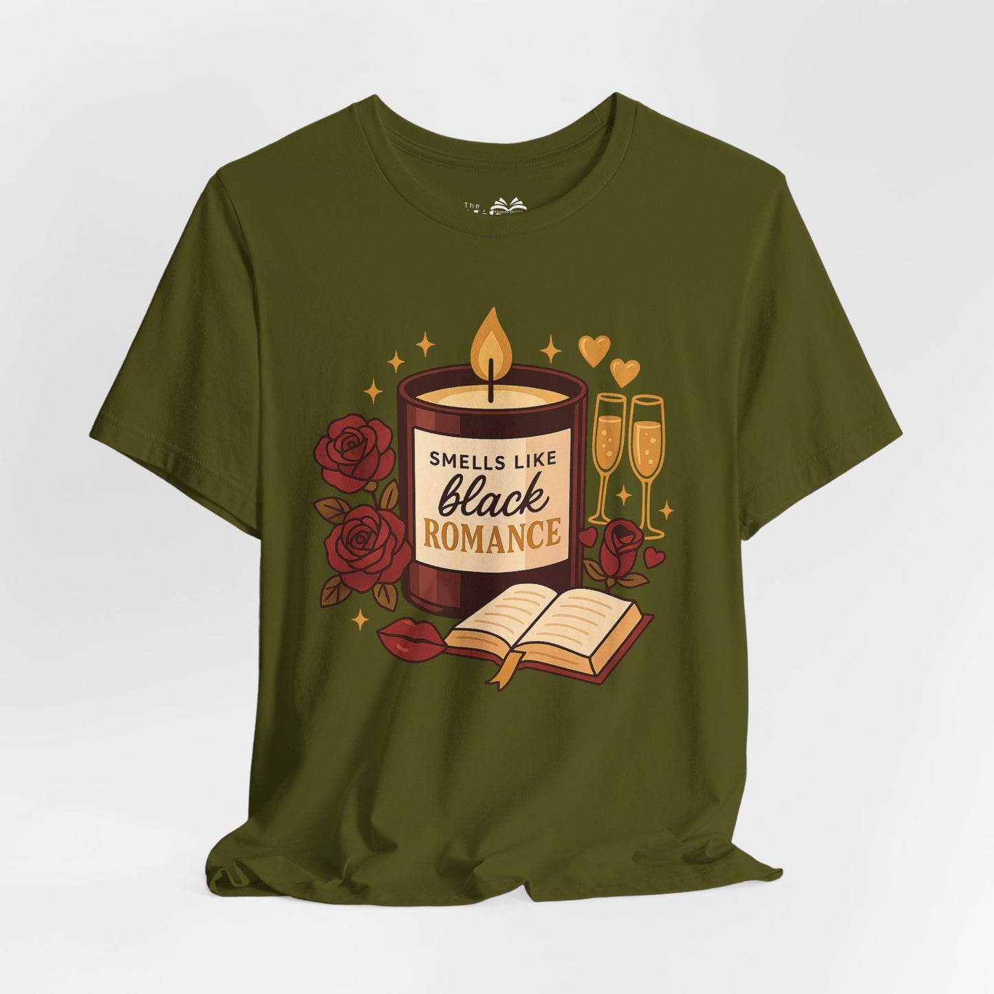 Romantic Candle Tee - Smells Like Black Romance, Unisex Short Sleeve T-Shirt, Gift for Book Lovers, Cozy Casual Wear, Perfect for [...]