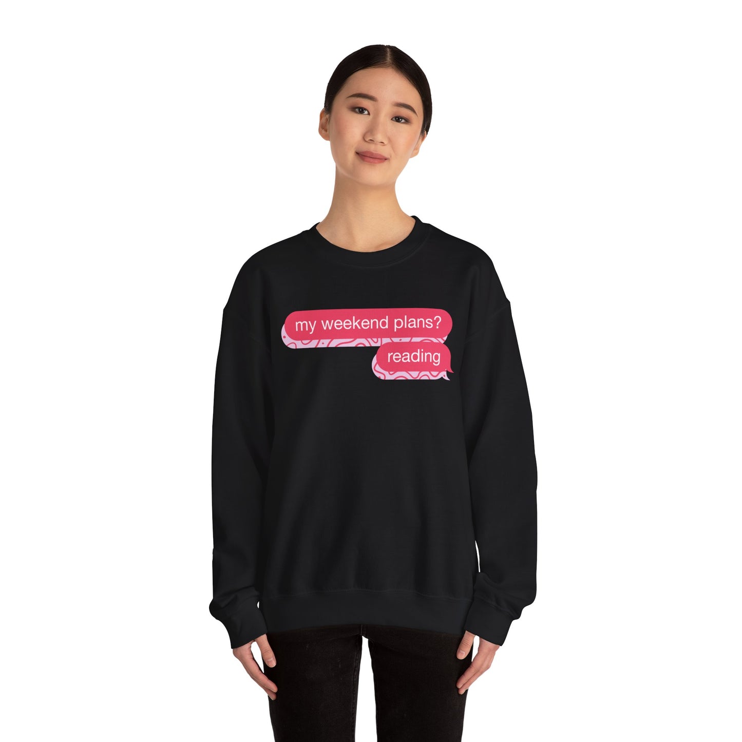 My Weekend Plans, Reading Unisex Heavy Blend™ Crewneck Sweatshirt
