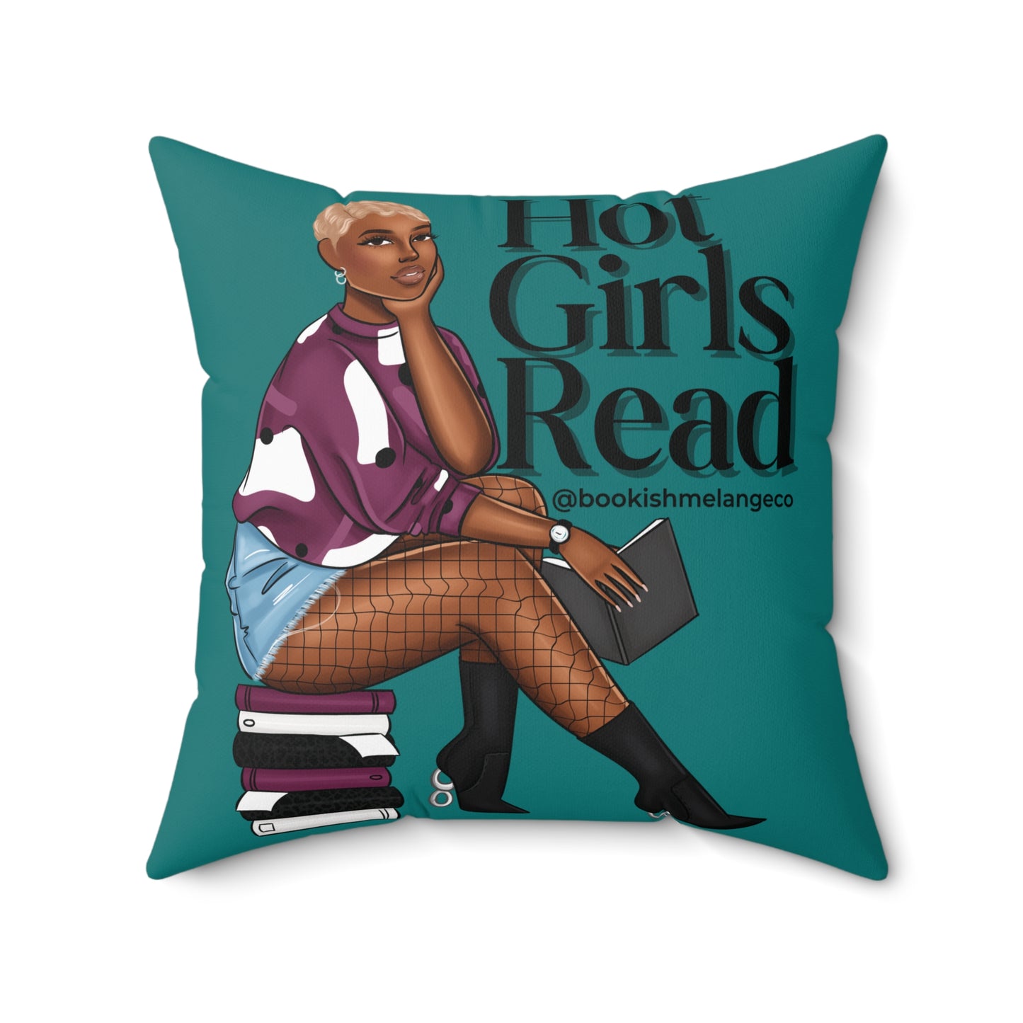Stylish Reading Pillow, Home Decor, Book Lover Gift, Hot Girls Read, Cozy Reading Nook, Modern Throw Cushion