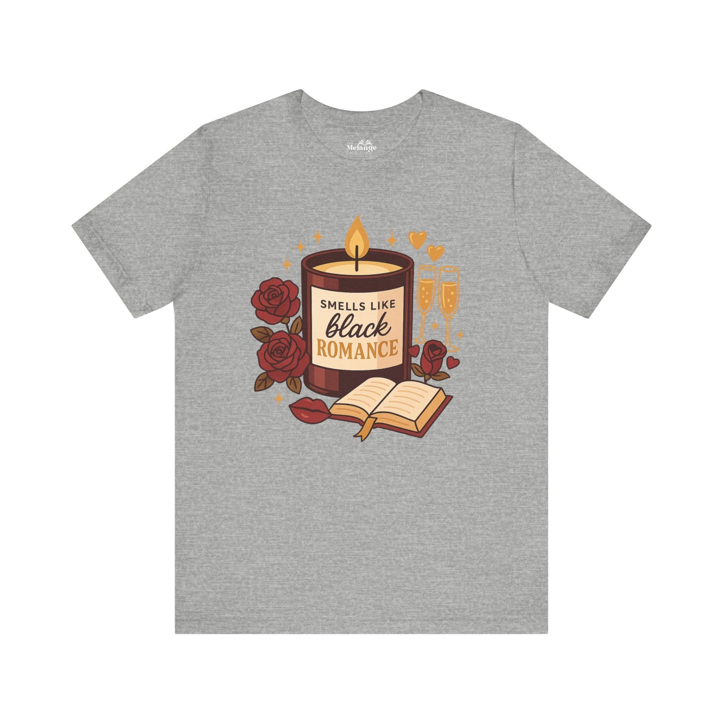 Romantic Candle Tee - Smells Like Black Romance, Unisex Short Sleeve T-Shirt, Gift for Book Lovers, Cozy Casual Wear, Perfect for [...]