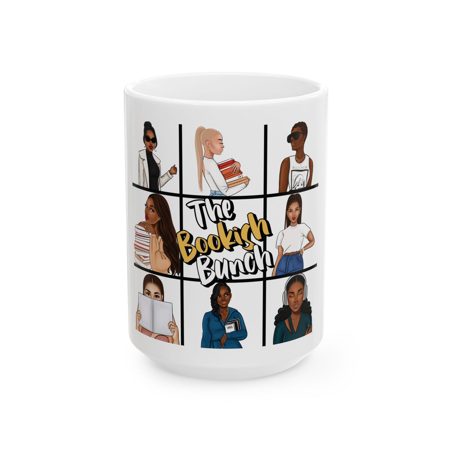 Bookish Bunch Ceramic Mug - Perfect Gift for Readers, Cozy Vibe, Literary Coffee Cup, Book Lover's Gift, Home Office Mug