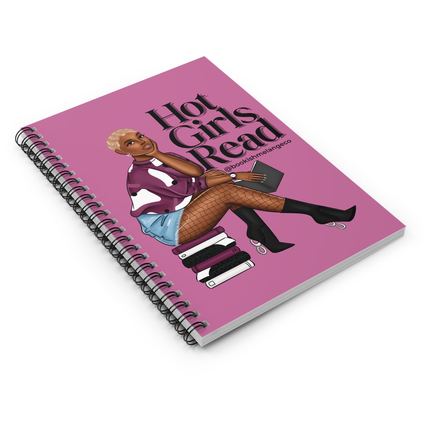 Stylish Spiral Notebook - Hot Girls Read, Journal, Gift for Readers, Book Lovers, Back to School, Stationery, Writer's Notebook