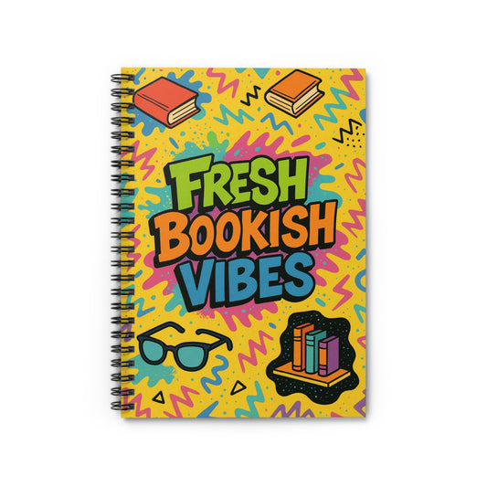 Fresh Bookish Vibes Spiral Notebook - Perfect for Students, Gift for Book Lovers, Journal for Creativity, Back to School, Study Notes