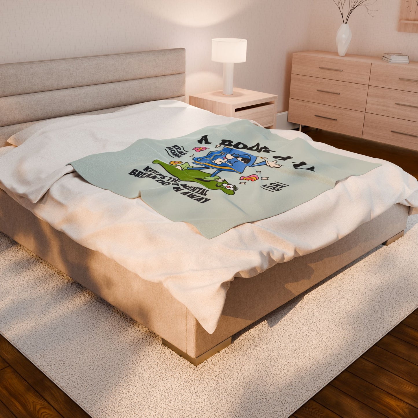 Cozy Reading Blanket - A Book a Day, Plush Throw for Book Lovers, Snuggle Blanket for Home, Gift for Bibliophiles, Relaxing Decor