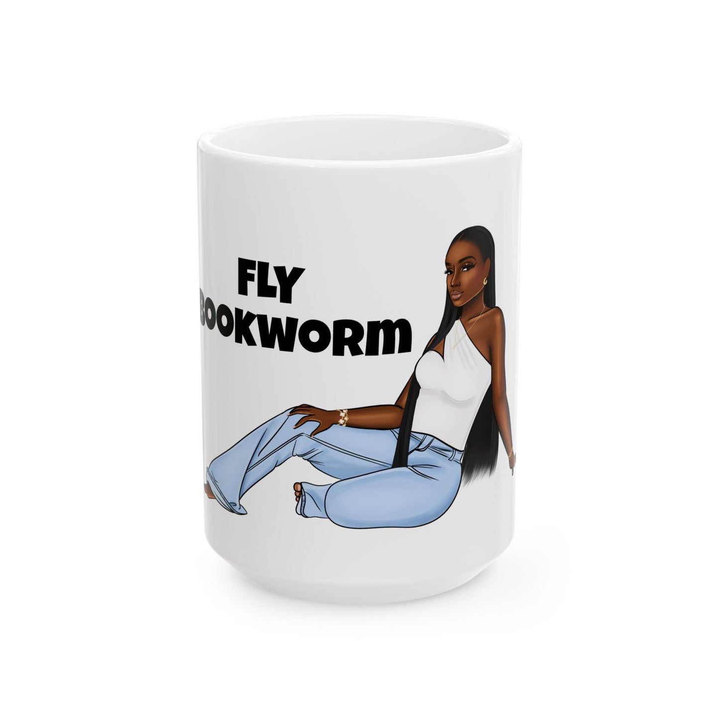 Fly Bookworm Ceramic Mug