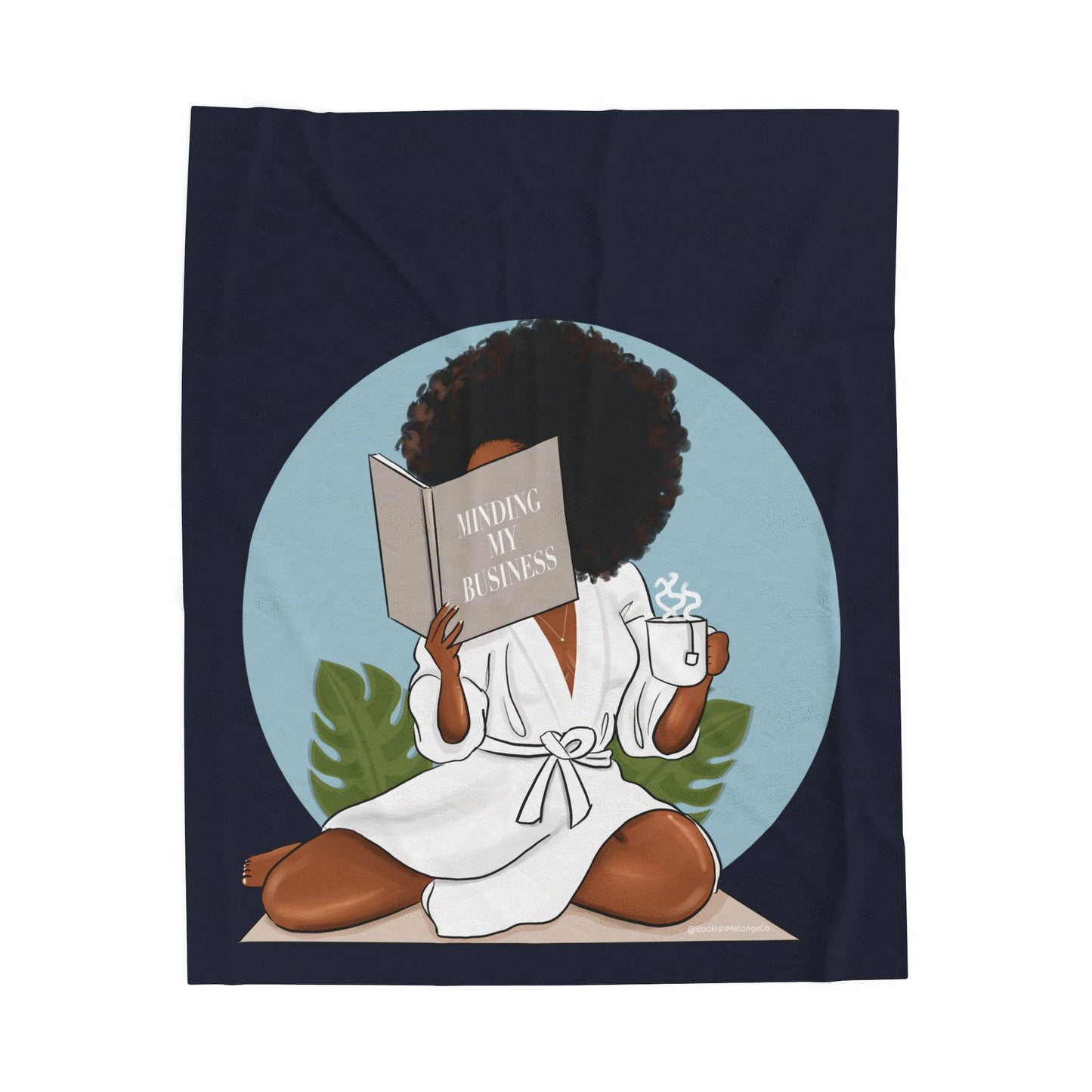 Cozy 'Mindin' My Business' Velveteen Plush Blanket — Afrocentric Relaxation Throw