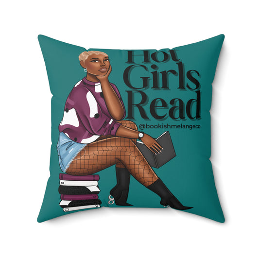 Stylish Reading Pillow, Home Decor, Book Lover Gift, Hot Girls Read, Cozy Reading Nook, Modern Throw Cushion