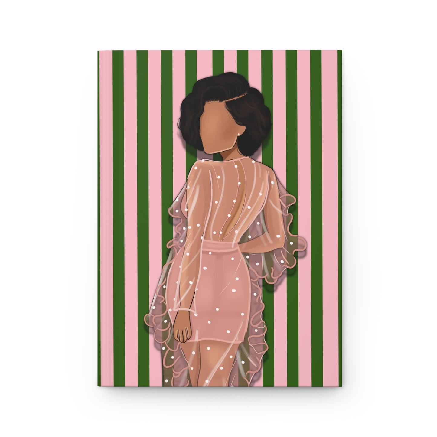 Pink & Green Striped Hardcover Journal