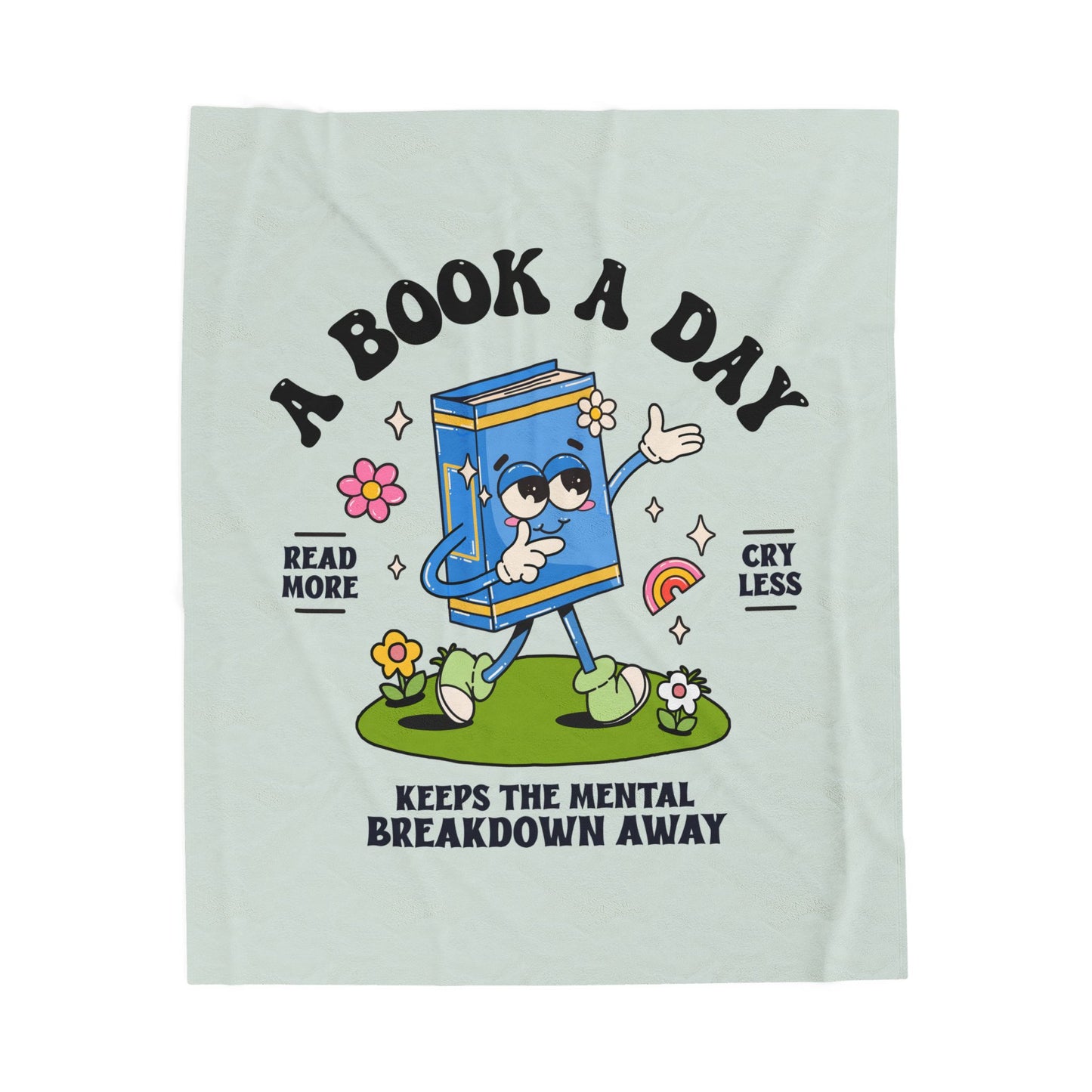 Cozy Reading Blanket - A Book a Day, Plush Throw for Book Lovers, Snuggle Blanket for Home, Gift for Bibliophiles, Relaxing Decor