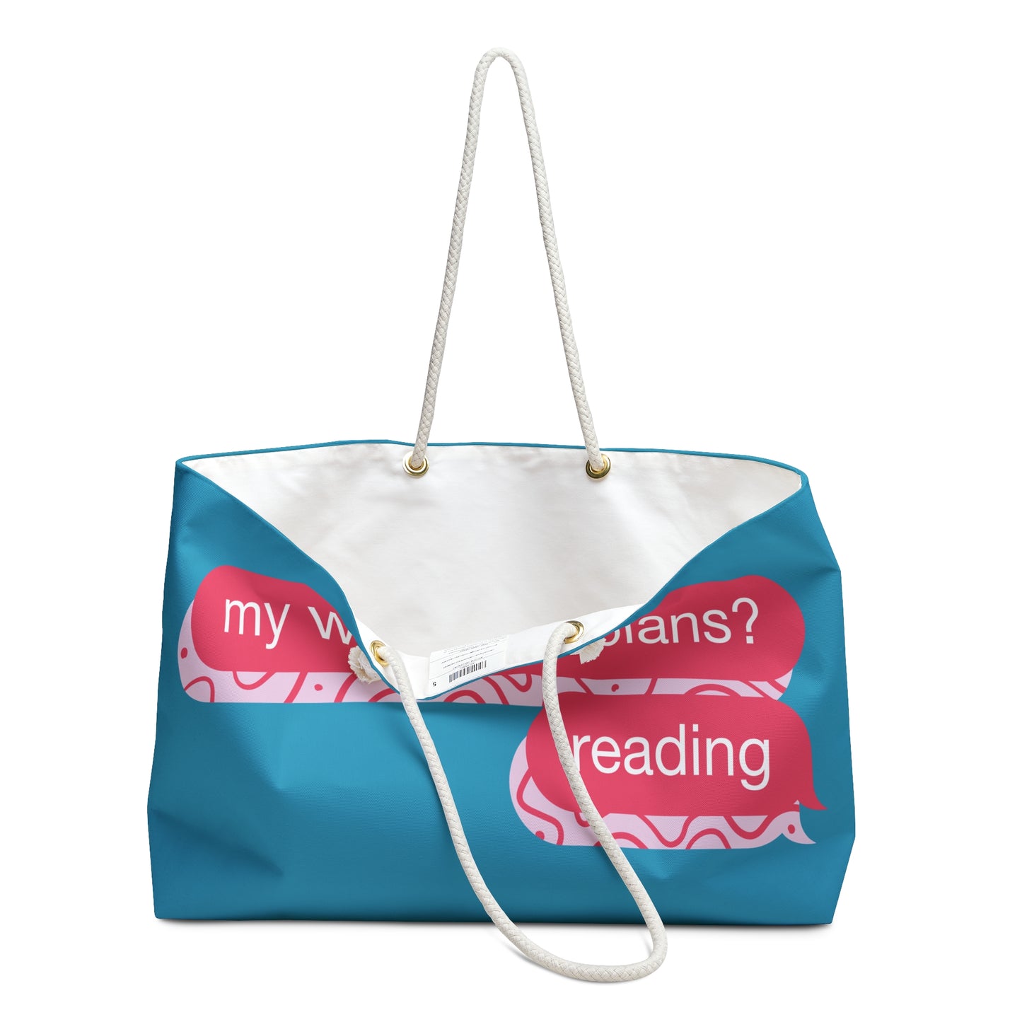 Reading Weekend Weekender Bag — 'My Weekend Plans? Reading' Travel Tote