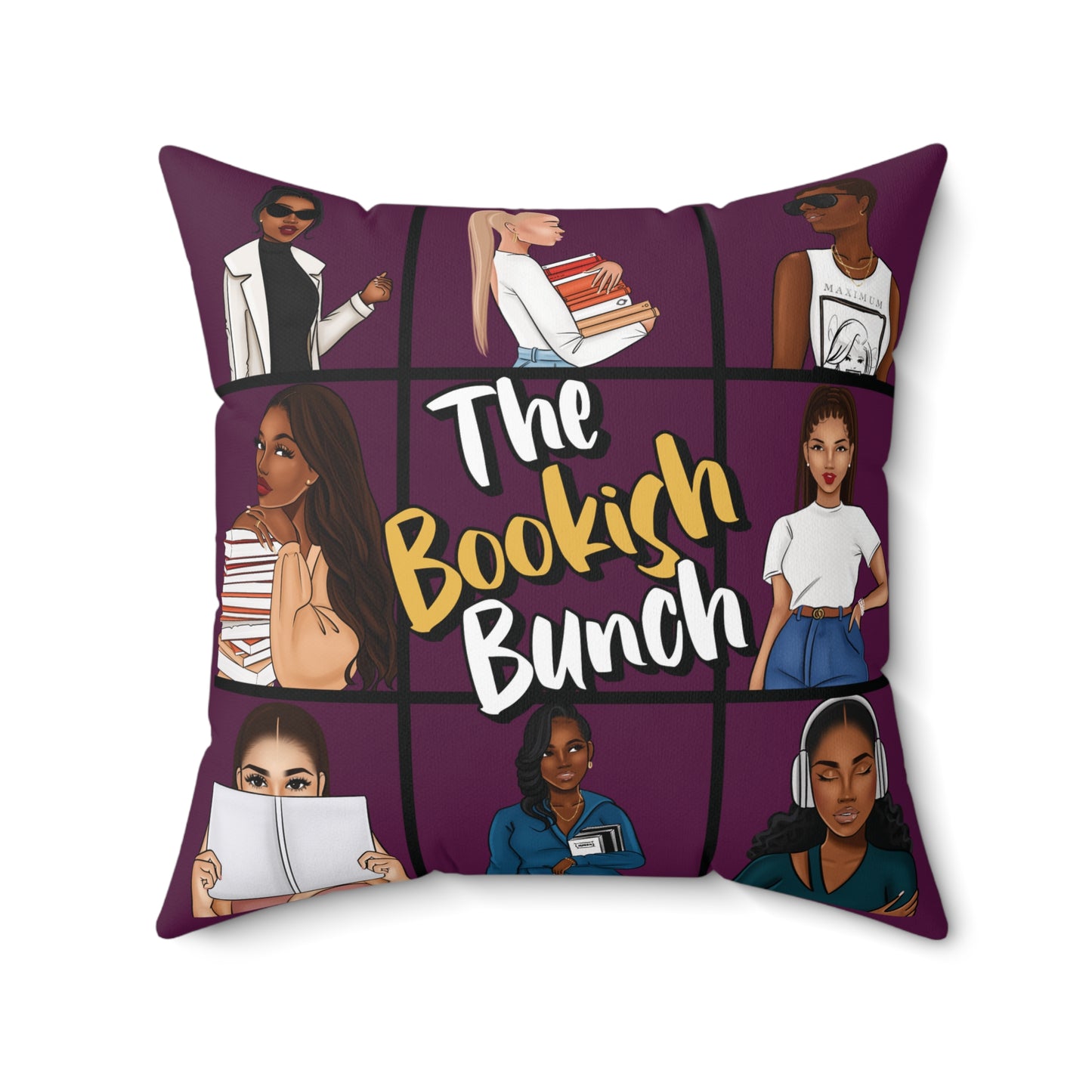 Bookish Bunch Pillow, Cozy Reading Decor, Literary Gift, Home Accent, Book Lover's Gift, Cozy Throw Pillow, Reading Nook Decor