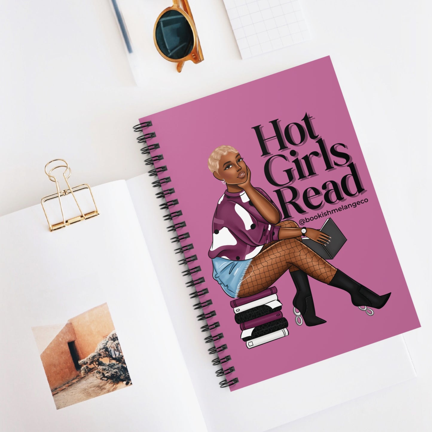 Stylish Spiral Notebook - Hot Girls Read, Journal, Gift for Readers, Book Lovers, Back to School, Stationery, Writer's Notebook